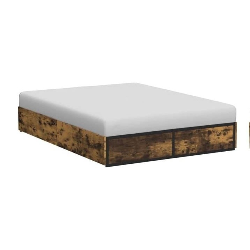 Queen Metal Wood Platform Bed Frame with 4 Storage Drawers