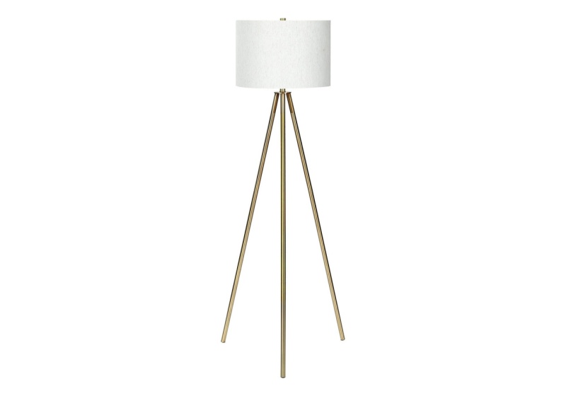 63" Matte Gold Floor Lamp With Cream Drum Shade