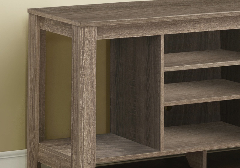 48" Deep Taupe Open Shelving Tv Stand