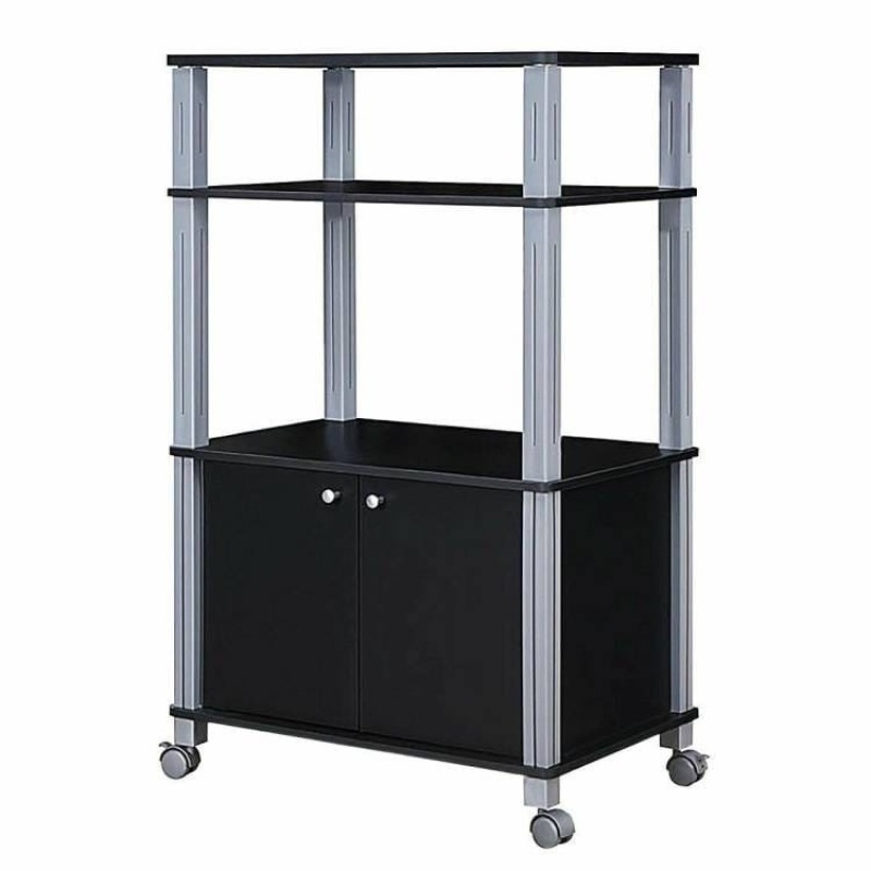 Modern 3-Shelf Kitchen Bakers Rack Cart on Wheels
