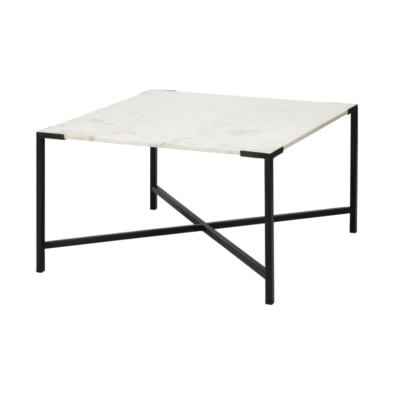 30" Brown and Black Square Coffee Table