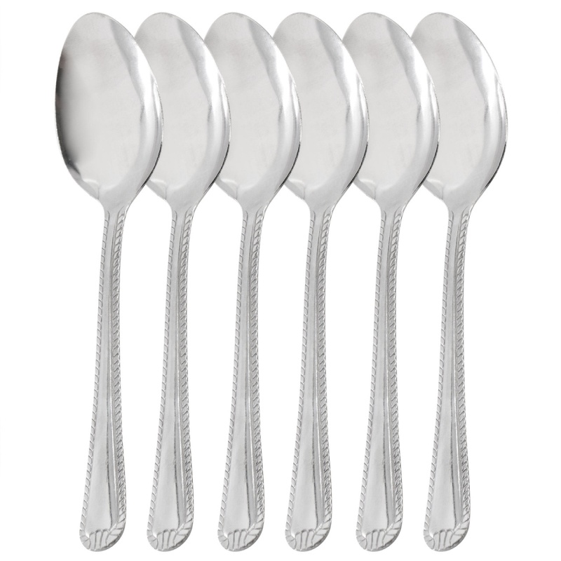 Gibson Home Tustin 6 Piece Stainless Steel Dinner Spoon Flatware Set In Silver