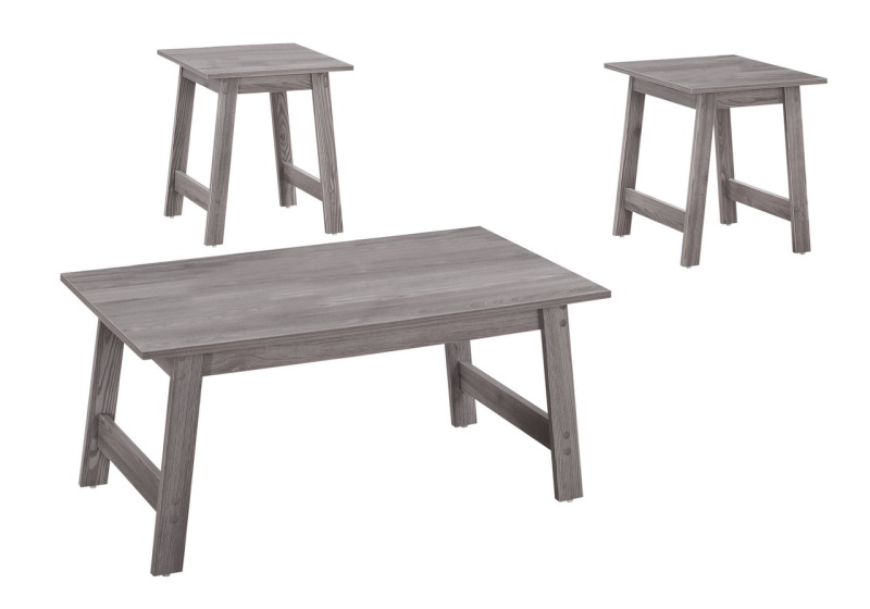 Set Of Three 36" Gray Coffee Table