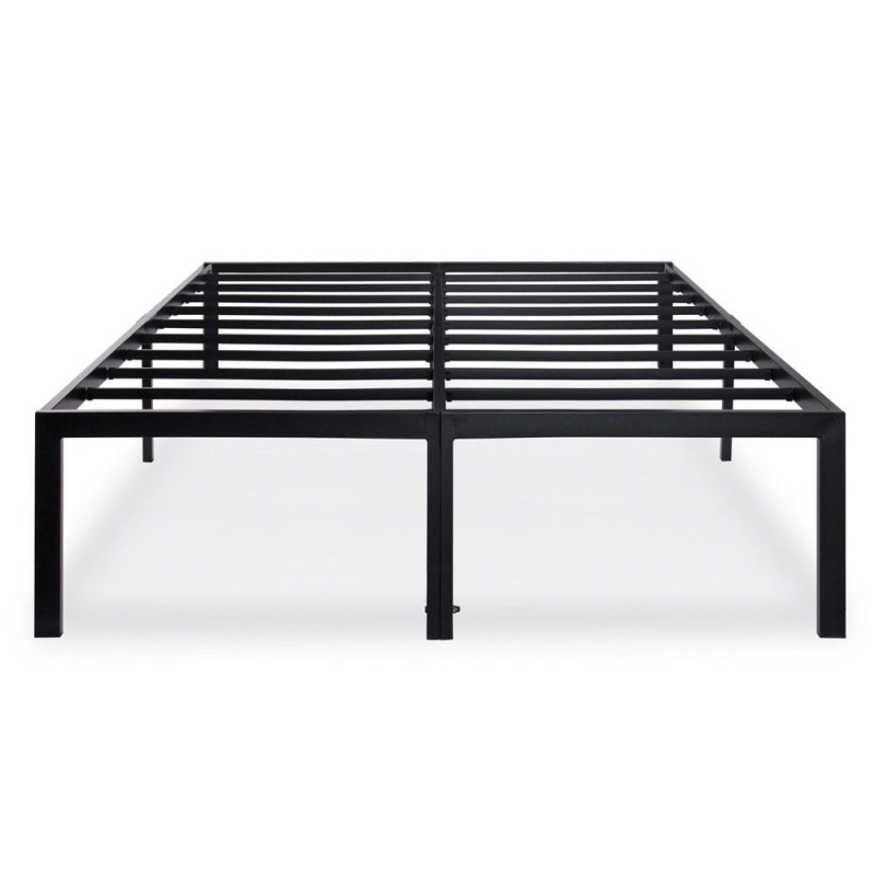Queen 18-Inch High Rise Heavy Duty Black Metal Platform Bed Frame