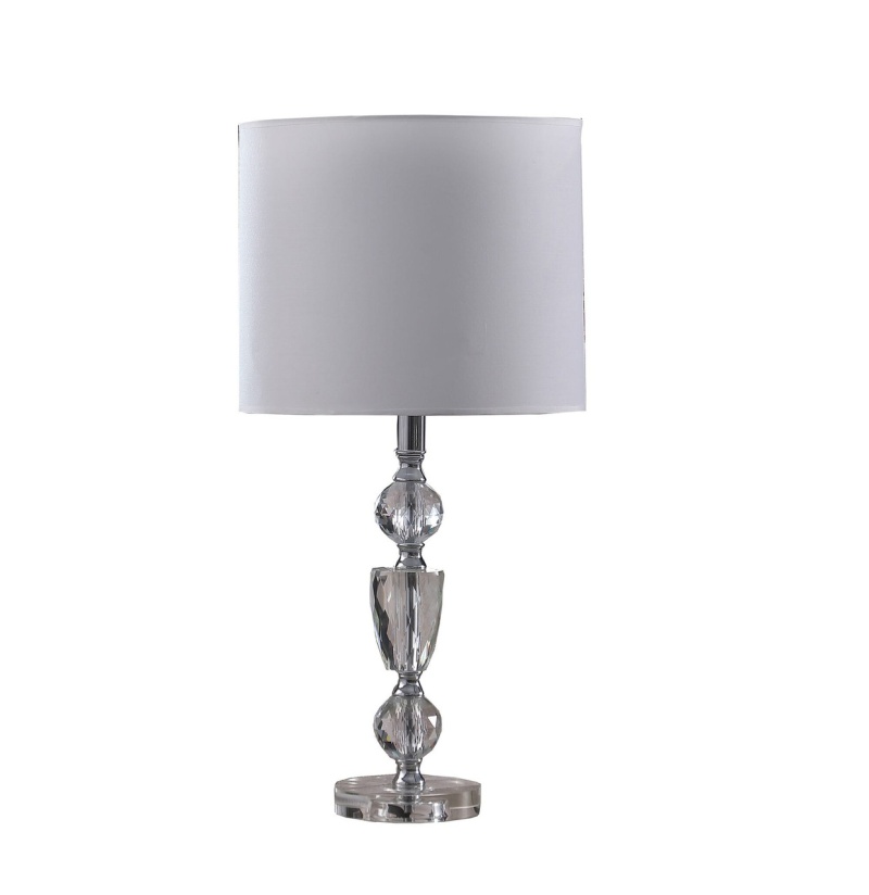 24" Clear Cut Faux Crystal Glam Table Lamp