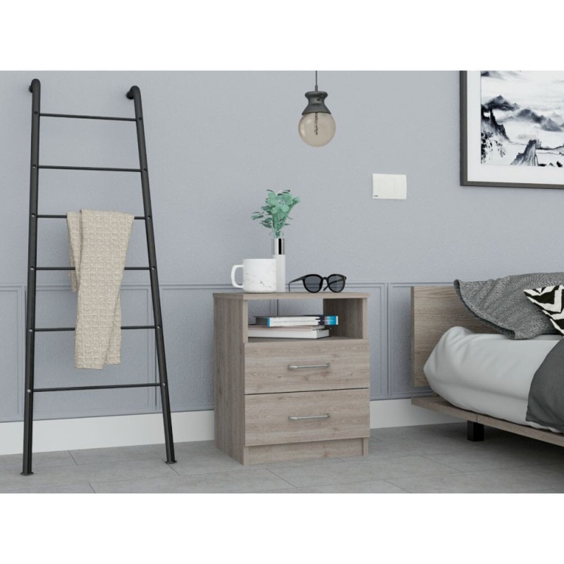Modern And Stylish Light Grey Particle Bedroom Nightstand