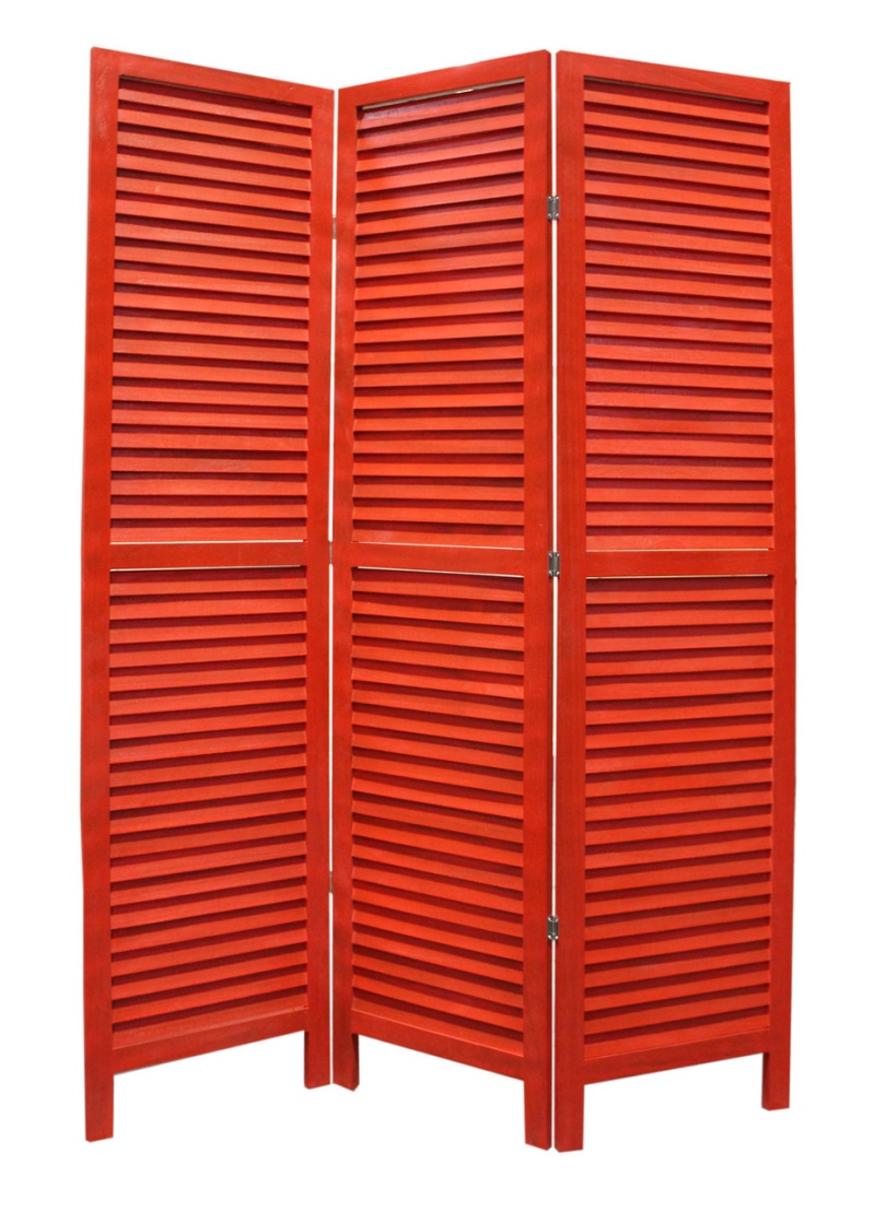 48 X 67 Red Wood Shutter Screen
