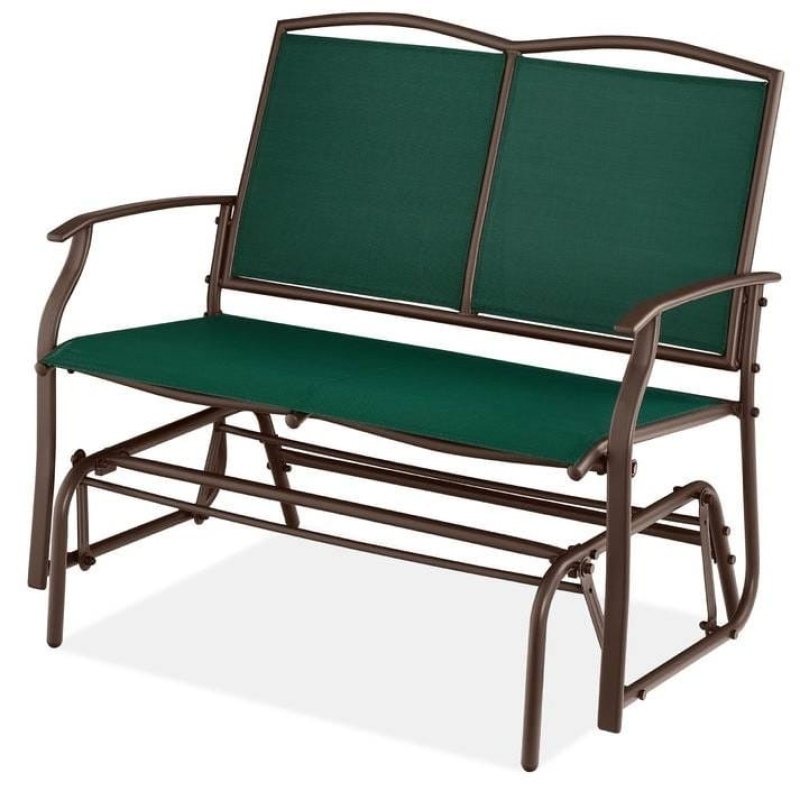 2 Seat Mesh Patio Loveseat Swing Glider Rocker