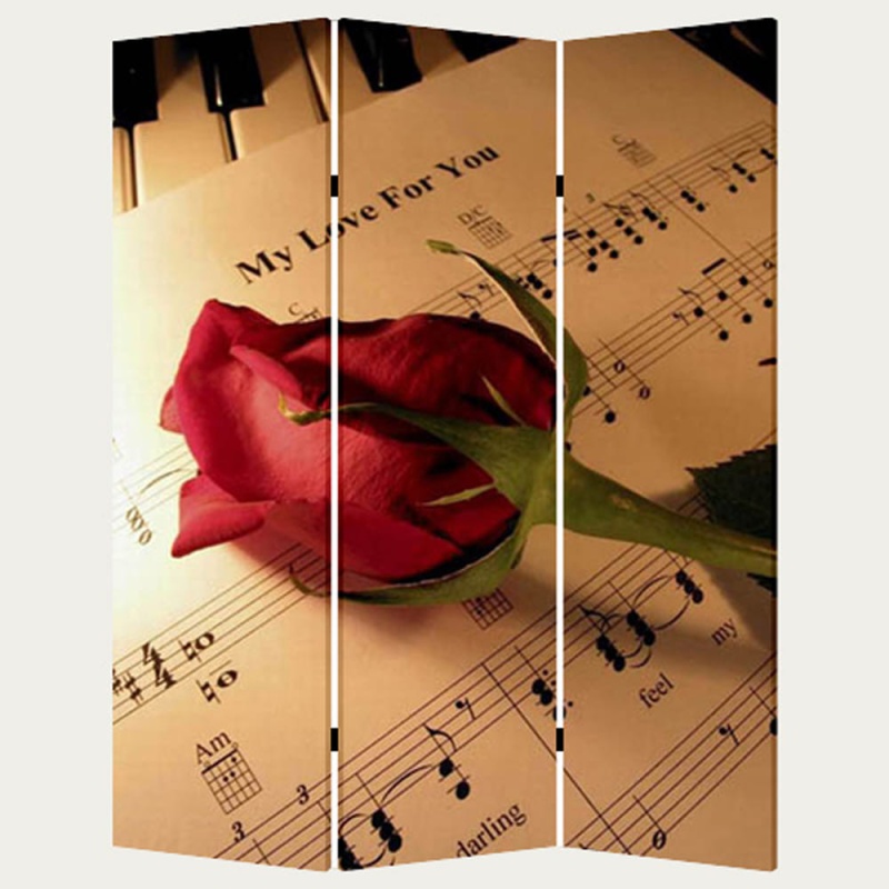 48 X 72 Multi Color Wood Canvas Music Screen