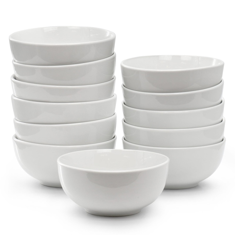 Elama Professional Kitchen 12 Piece Porcelain Bowl Set In White