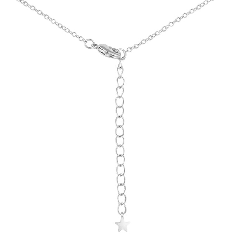 32Ct Rhodium Star Necklace With Shimmering Cz