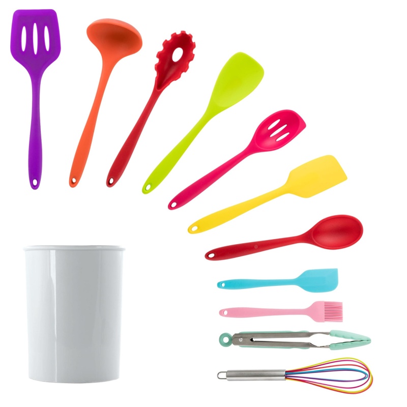 Megachef Mulit-Color Silicone Cooking Utensils, Set Of 12