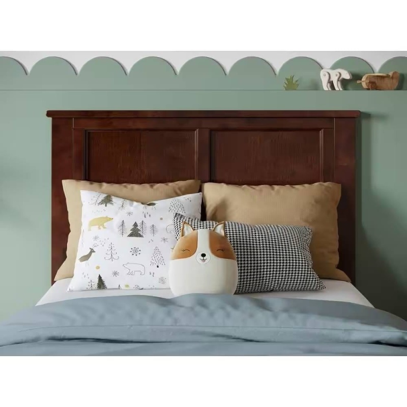 Twin Size Traditional Style Headboard In Walnut Wood Finish