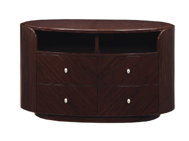 47" Dark Brown Cabinet Enclosed Storage Tv Stand