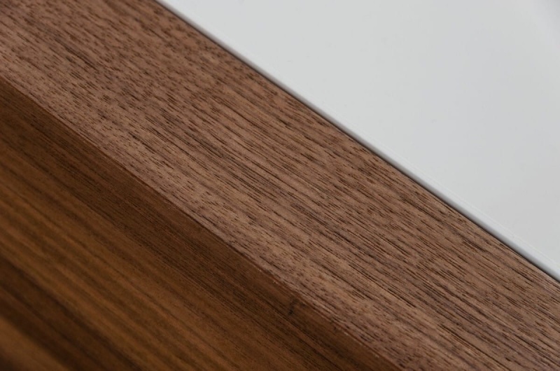 Modern White And Walnut Square Coffee Table With Storage