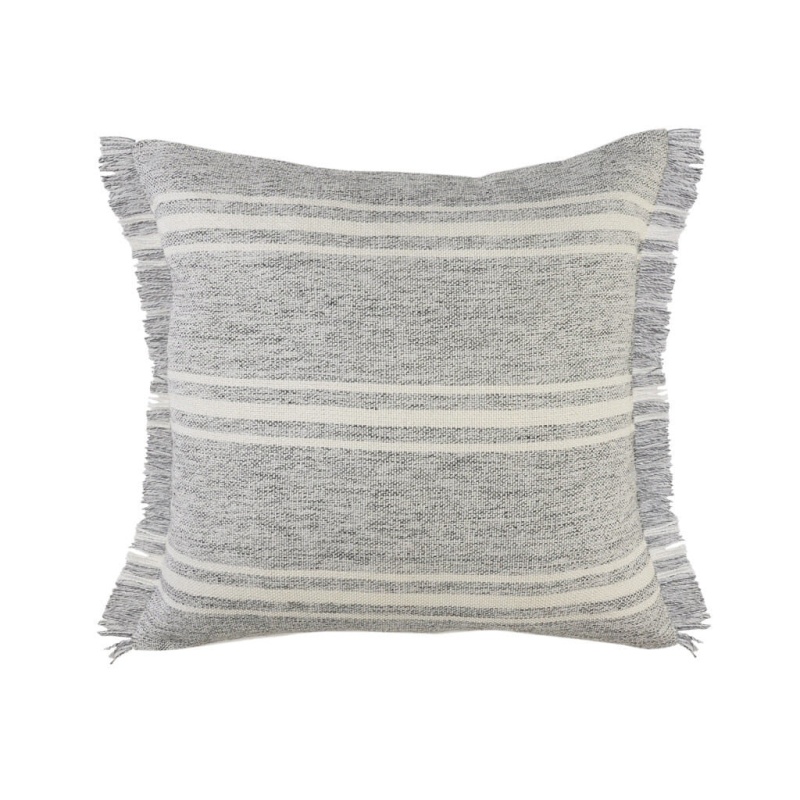 24" x 24" Gray Zippered Geometric Throw Pillow