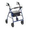 Aluminum Rollator Blue 300Lb 7.5" Wheels Carry Pouch 1/Cs