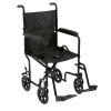 Aluminum Transport Chair 19" Black With Footrest 300Lb 1/Cs