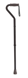 Bariatric Offset Handle Cane Tall Adult Color: Black 6\Cs