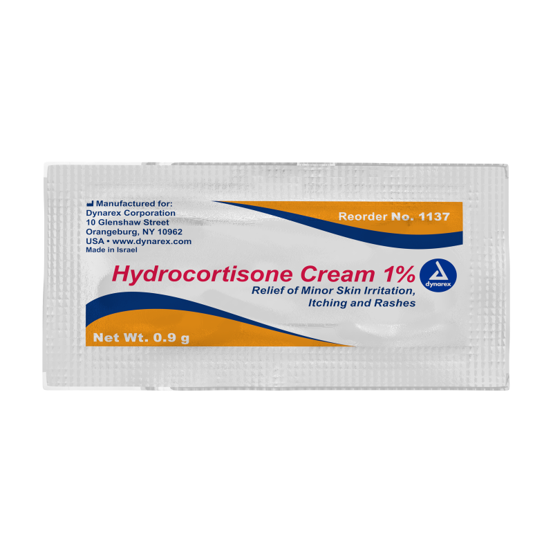 Hydrocortisone Cream 1% 9 Gram Foil Packet 144/Bx 12 Bx/Cs