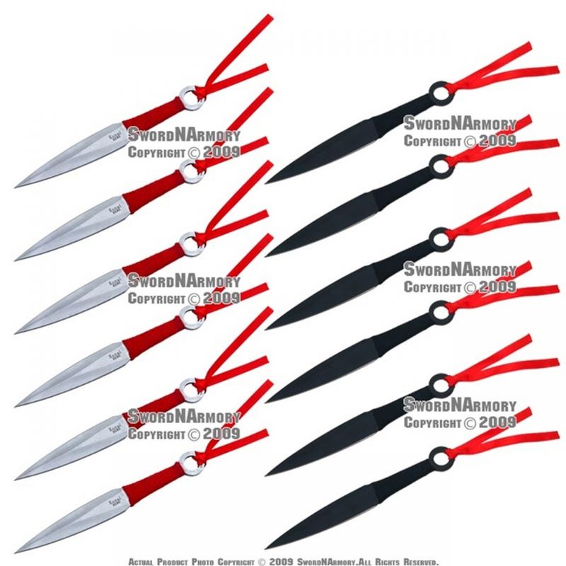 12 Pcs Black & Silver Throwing Knife Set With Carrying Case