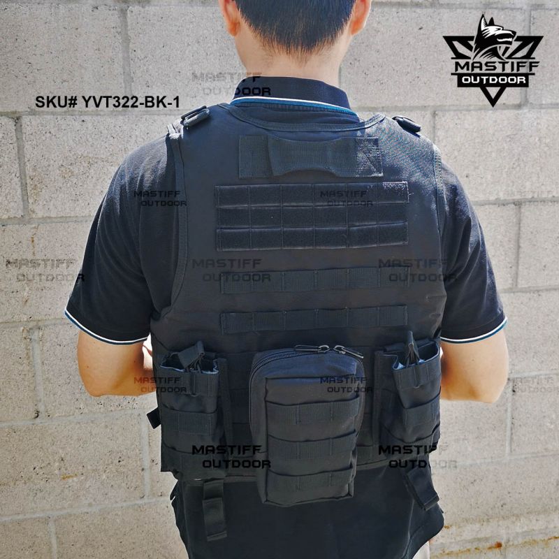 Mastiff Outdoor Tactical Vest Armor Carrier Combat Airsoft Paintball Jacket (Hook And Loop Fastener Slits)
