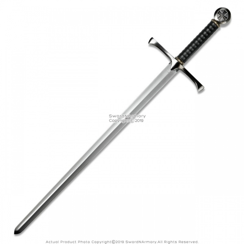 Templar Crusader Medieval Knight's Arming Sword With Scabbard Cross Pommel