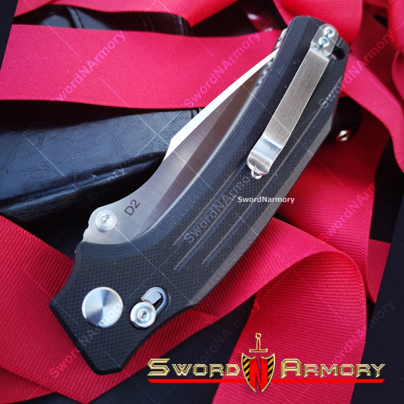 8.5" Pivot Axel Lock D2 Steel Blade Tactical Edc Folding Pocket Knife