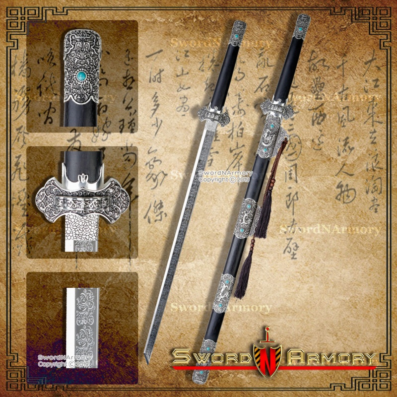 Traditional Hand Forged Chinese Full Tang Dao Sword Decorative Dragon Scabbard