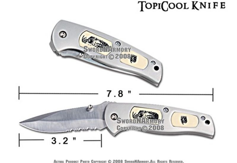 Stainless Steel Liner Lock Pocket Folder Knife, Serrated