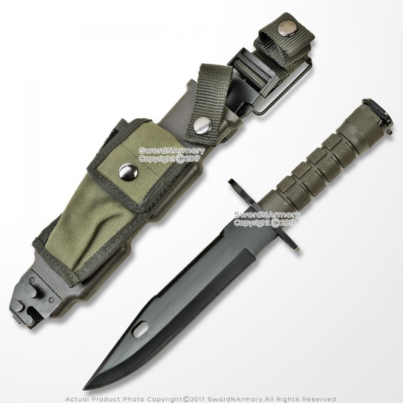 12" M9 Military Style Fixed Blade Survival Knife With Tactical Sheath