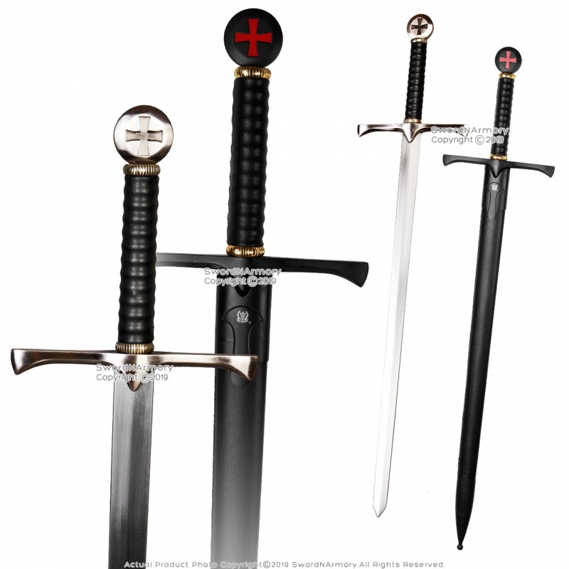 41" Templar Crusader Medieval Knight's Arming Sword With Scabbard Cross Pommel