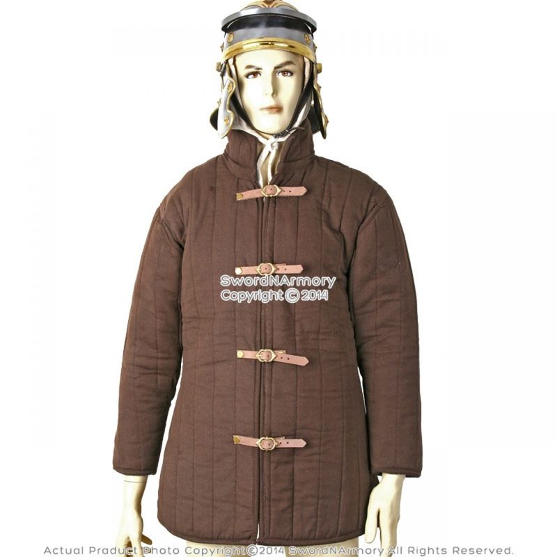 L Size Brown Gambeson Type Iv Medieval Padded Armour Combat Coat Sca Wma Jacket