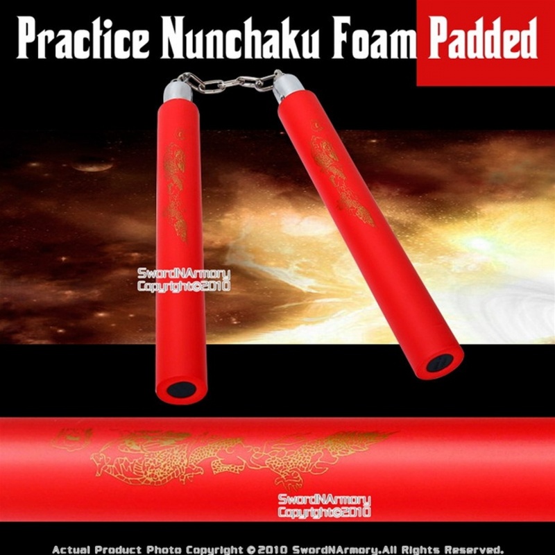 Red Dragon Foam Padded Nunchaku W/ Steel Swivel Chain