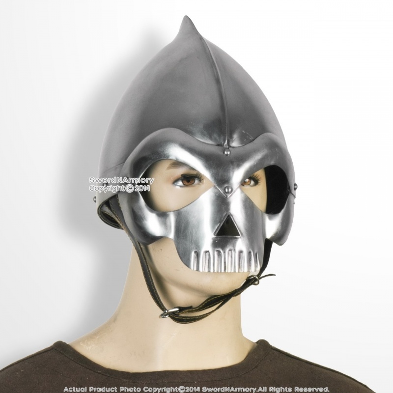Fantasy Medieval Wearable Knight Skull Crusher Helmet 20G Steel Larp Costume