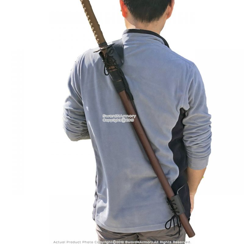 Back Hanger Frog Medieval Baldric Sword Belt Fake Leather Renaissance Larp Cosplay Reenactment