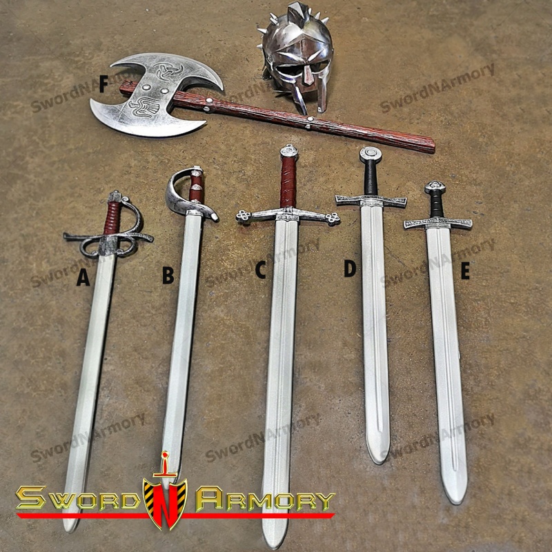 Foam Medieval Collection Sword Rapier Axe Kevlar Core Tip Fiberglass Core