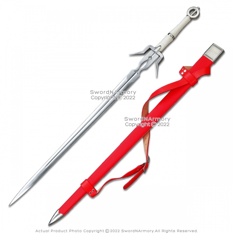 49.5" Ciri Witcher Zireael Long Sword Geralt Red Fantasy Medieval With Scabbard