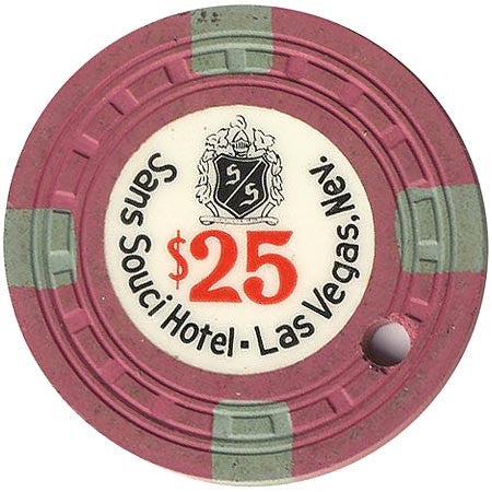 Sans Souci Casino Las Vegas Nevada $25 Cancelled Chip 1957