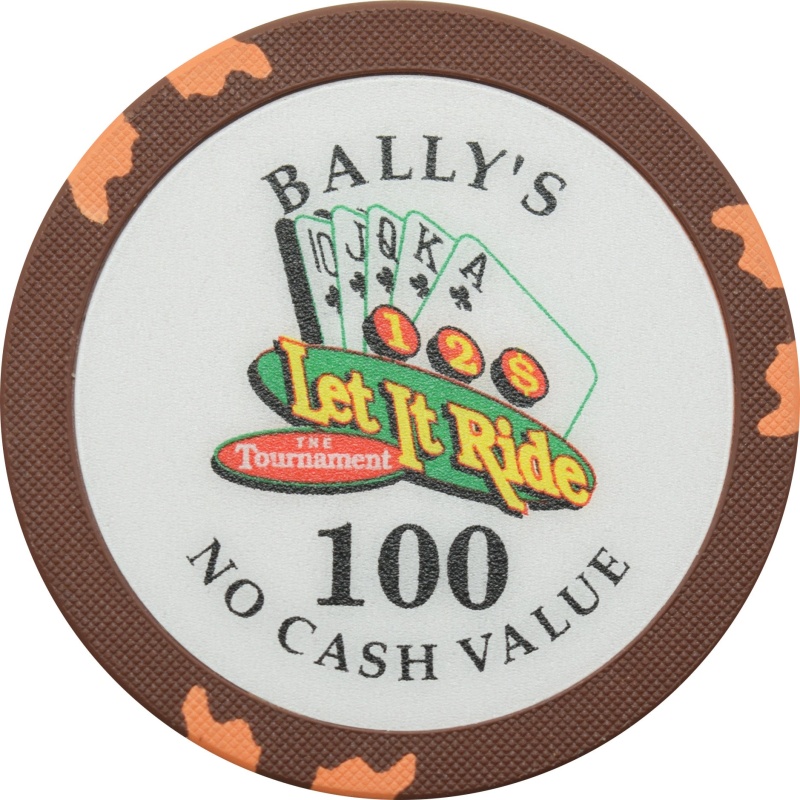 Bally's Casino Las Vegas Nevada Let It Ride 100 Ncv Chip 1996 (Orange Inserts)