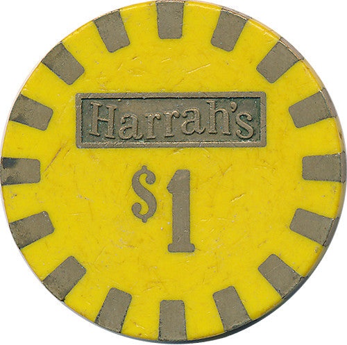 Harrah's Casino Reno Lake Tahoe Nv $1 Chip 1980s