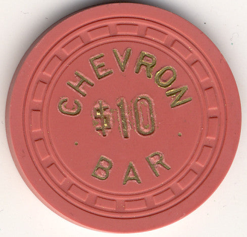 Chevron Bar Casino Searchlight Nevada $10 Chip 1957