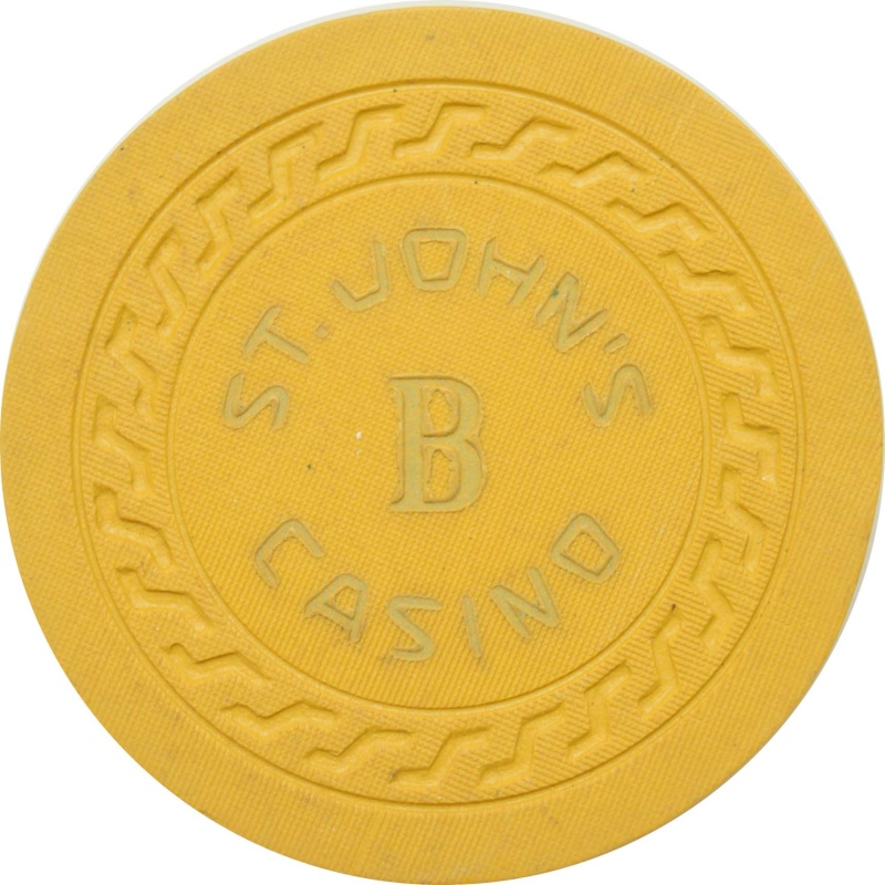 St. John's Casino Havana Cuba Mustard B Roulette Chip