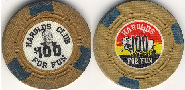 Harold's Club Casino Reno Nevada $100 Chip 1959