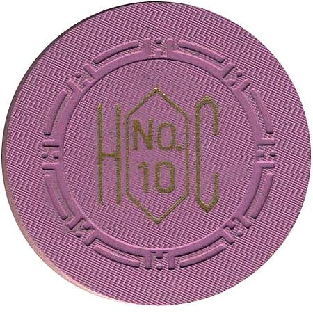 Harold's Club Casino Reno Nevada No. 10 Lavender Chip 1950s