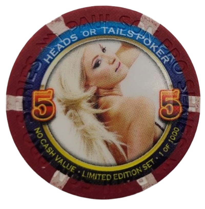 Heads Or Tails Poker No Cash Value 5 Chip Paulson 41Mm