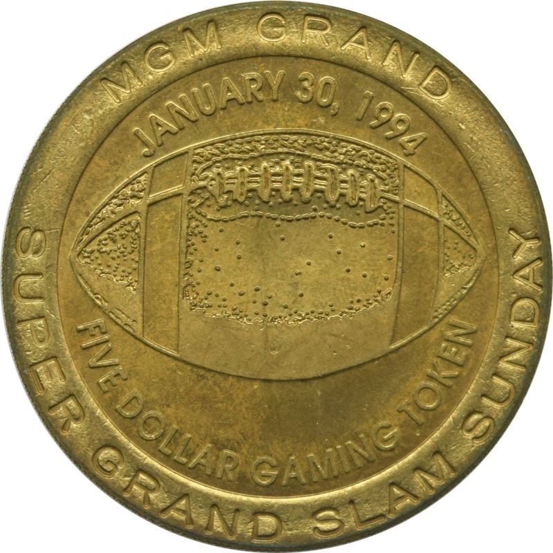 Mgm Grand Casino Las Vegas Nevada $5 Token 1994