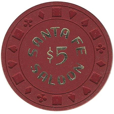 Santa Fe Saloon Goldfield Nevada $5 Chip 1981