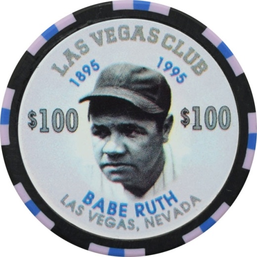 Las Vegas Club Casino $100 Babe Ruth Chip 1995