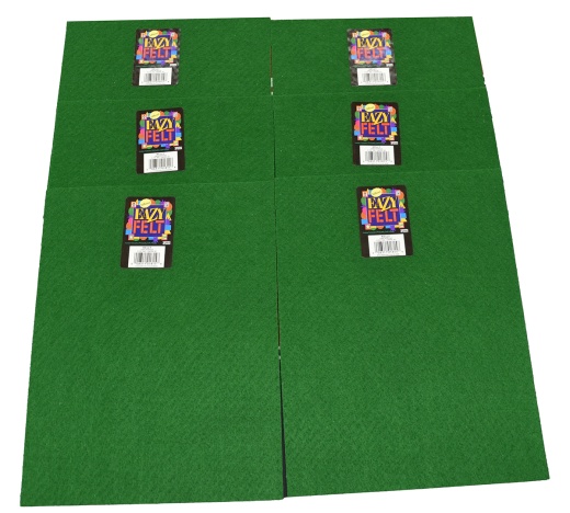 Eazy Felt Stiffened Green Felt Pieces 9X12 Pack Of 6